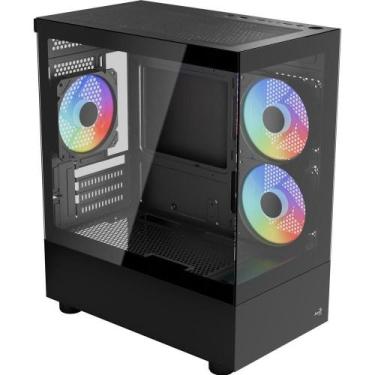 Imagem de Gabinete Gamer Aerocool Viewport Usb-c V1 Preto Lateral Vidro Temperad