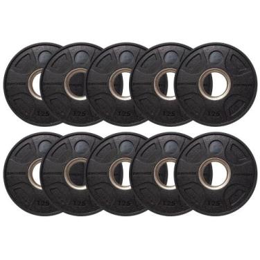 Imagem de Kit 10 Anilhas Elite Emborrachada 4 Grips 1,25kg