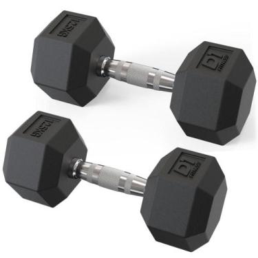 Imagem de Par Dumbbell Sextavado Emborrachado - 12,5KG - D1 Fitness