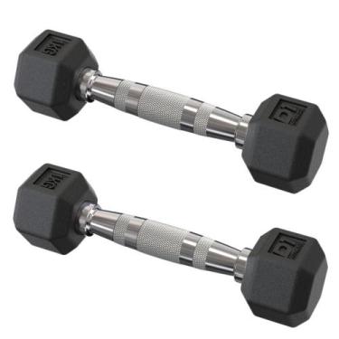 Imagem de Par Dumbbell Sextavado Emborrachado - 1kg - D1 Fitness