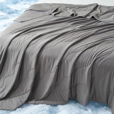 Imagem de MorroMorn IceyRest Edredom refrescante tamanho Queen - Edredom de verão cobertores frios para dormir quente suores noturnos - Roupa de cama para todas as estações para manter fresco, leve, respirável