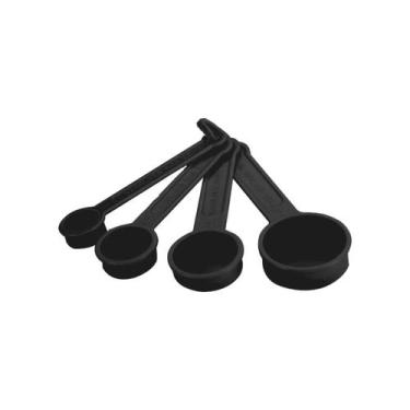 Imagem de Jogo De Colheres Medidoras 4 Peças, Delta Útil, Kit Medidores, Preto