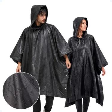 Imagem de Capa De Chuva Impermeável Com Capuz Reforçada Adulto Poncho - Hxt