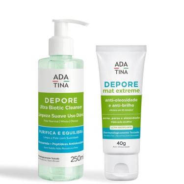 Imagem de Kit Depore Pele Oleosa Gel Limpeza e Hidratante Matte Ada Tina - Ada T