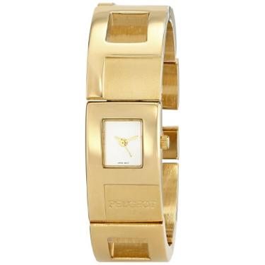 Imagem de Peugeot Relógio de pulso feminino de quartzo com pulseira de metal, Dourado, Movimento de quartzo