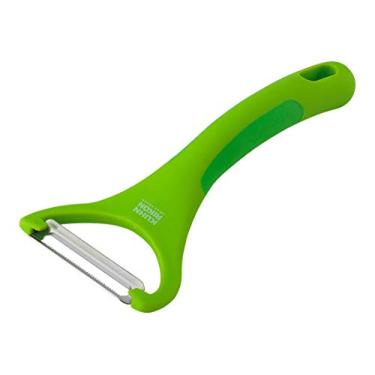 Imagem de Kuhn Rikon Descascador Piranha Y com lâmina serrilhada de aço inoxidável, verde, 16 cm