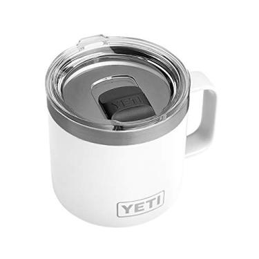Imagem de YETI Caneca Rambler de 400 ml, isolada a vácuo, aço inoxidável com tampa MagSlider, branca