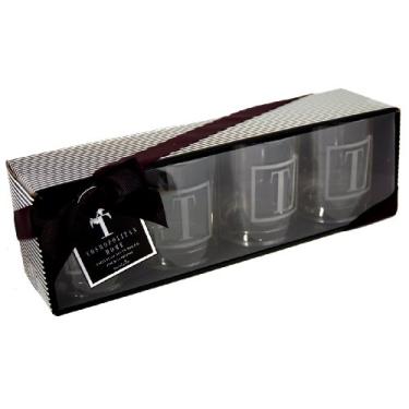 Imagem de Cosmopolitan Home by Mud Pie, conjunto de 4, copos duplos de 400 ml com monograma T