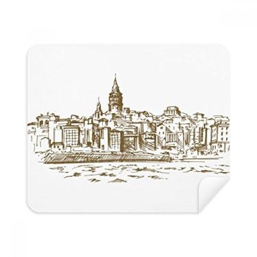 Imagem de Pano de limpeza de paisagem Turkey River Landmark Sketch 2 peças de tecido de camurça