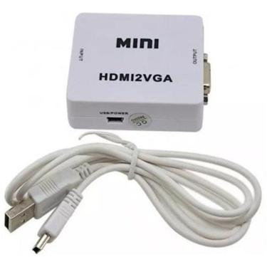 Imagem de Adaptador Conversor De Hdmi Para Vga Saida De Audio Cabo P2