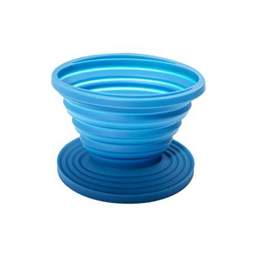 Imagem de Filtro de café dobrável Cheerock cafeteira de silicone gotejador de café reutilizável para caminhadas, camping, casa, escritório (azul)