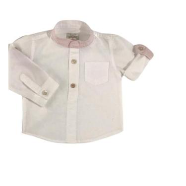 Imagem de Camisa Social Branca Menino Infantil - Cor De Cereja Premium