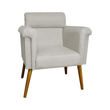 Imagem de Poltrona Decorativa Elisa Pés Palito Suede Bege - DS Estofados