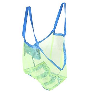 Imagem de Bolsa de malha de armazenamento de praia,bolsa de malha de armazenamento de brinquedo infantil de praia de areia bolsa de praia de poli¨¦ster port¨¢til para acampamento de piquenique de viagem ¨¤ b,