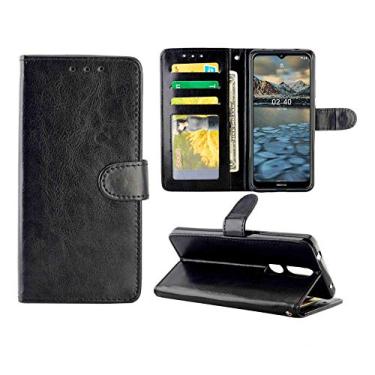 Imagem de YUNCHAO Caixa de telefone Para Nokia 2.4 Horse Texture Leather Horizontal Flip Protective Case com titular e slots de cartão e carteira e moldura fotográfica capa para celular