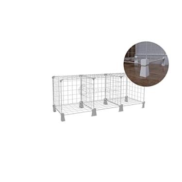 Imagem de Estante Horizontal de Chão para Livros Brinquedos com 3 Nichos Organização Quarto de Criança Branco