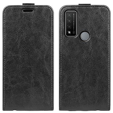 Imagem de HONGYAN Capa de telefone Para TCL 20 R 5G R64 Textura Única Caixa De Couro Vertical De Couro Vertical Caixa Com Slots De Cartão e Moldura De Fotos Capa protetora