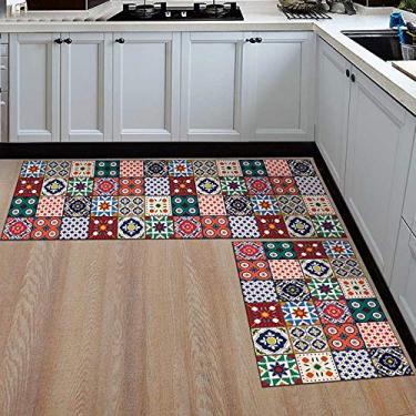 Imagem de SHENGANG Tapete de cozinha Antiderrapante Moderno Área Tapetes Sala de estar Varanda Banheiro Tapete Impresso Tapete Corredor Tapete de Banho, 15,50x80cm
