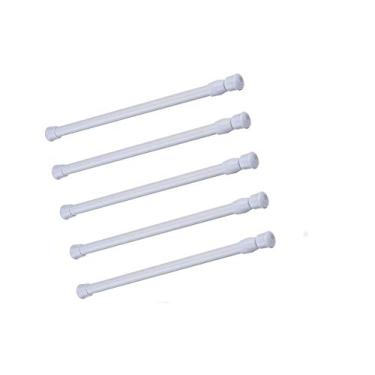 Imagem de Hastes de tensão de cortina de mola, pacote com 5 barras de armário, hastes de tensão de 40 a 71 cm, haste de extensão ajustável para banheiro, janela, armário, geladeira, bar, projetos DIY
