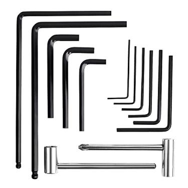 Imagem de MIECOO Conjunto de 13 peças de chave Allen de haste de treliça de guitarra inclui chaves sextavadas de 7 mm e 8 mm e chaves de haste de treliça de extremidade de esfera de 4 mm e 5 mm para ajuste de p
