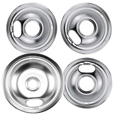 Imagem de APPLIANCEMATES Panela coletora de fogão grande de 20 cm W10196405 e 3 pequenas de 15 cm W10196406 substitui AP6016814 AP6016815 EAP11750107