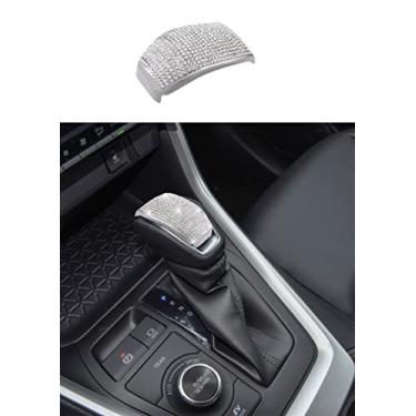 Imagem de Adesivo de vinil com strass e alavanca de câmbio de carro acessórios brilhantes internos compatíveis com Toyota RAV4 2019 - 2021