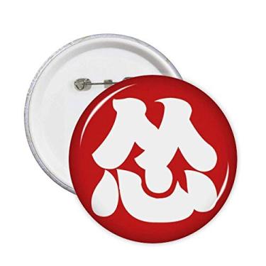 Imagem de Broche de personagem chinês aterrificado China Emblema botão decoração acessório 5 peças