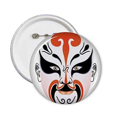 Imagem de Broche de Mukezhai colorido de cabeça de ópera de Peking com emblema de botão para decoração 5 peças