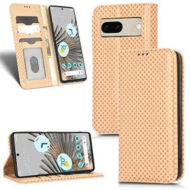 Imagem de Capas de telefone Pearlescent Lattice Google Pixel 7 7 Pro capa de couro luxo slots magnéticos para cartão carteira clipe para telefone Google Pixel 7 7 Pro capas (bege, Google Pixel 7)