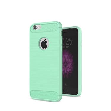 Imagem de Capa para celular Apple iPhone 6 / 6S Plus (incluindo duas Película protetora temperada) capa macia anti-queda com case borda elástica -verde
