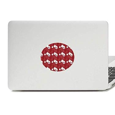 Imagem de Adesivo de notebook com estampa branca de vinil com emblema de Natal e decoração vermelha