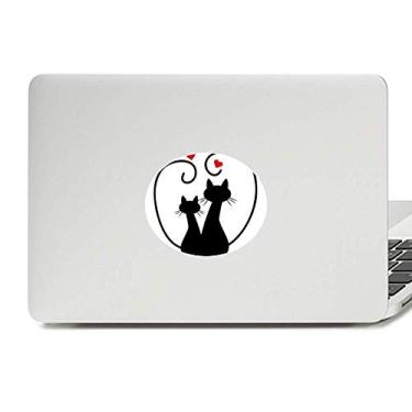 Imagem de Adesivo para laptop com emblema de animal Sihouette para amantes de gatos, decalque para notebook