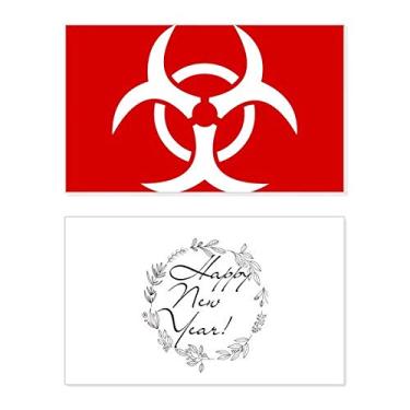 Imagem de Infection Placa de Aviso Quadrada Vermelho Ano Novo Festival Cartão Bless Mensagem Presente