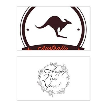 Imagem de Austrália Sabor Canguru Emblema Ilustração Ano Novo Festival Cartão Bless Mensagem Presente