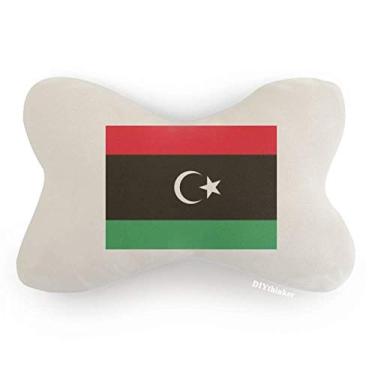 Imagem de DIYthinker Almofada para decoração de pescoço com bandeira nacional da África da Líbia