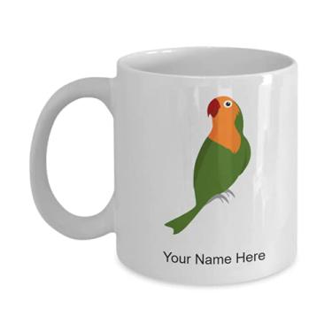 Imagem de Caneca personalizada de papagaio verde - Caneca de café para amantes de papagaios verdes ideia crianças meninos meninas Amor - Caneca de café 325 ml