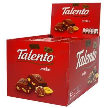 Imagem de Chocolate Tablete Talento Vermelho Avelãs 90Gr C/12Un - Garoto