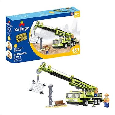 Imagem de Blocos de Montar Cidade em Obras Guindaste 2 em 1 481 Peças Xalingo