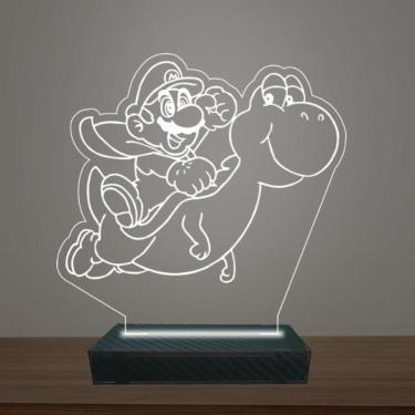 Imagem de Luminária Led 3d Mario Bros e Yoshi Abajur Luxo