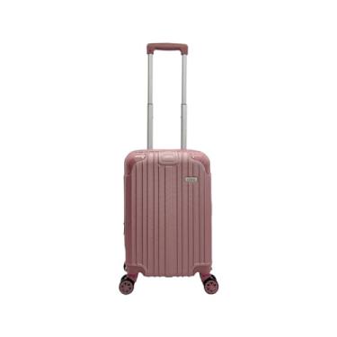 Imagem de Mala de Viagem Bordo Expansiva Avião Bagagem Rígida 4 Rodinhas Dupla 360° Abs Cor:Rose;Tamanho:PP