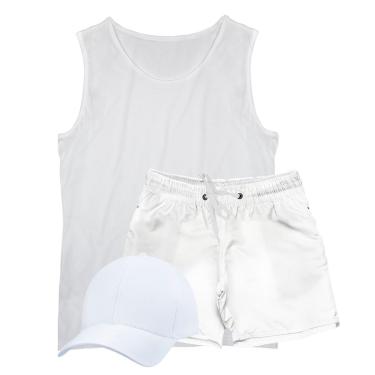 Imagem de Conjunto Reveillon Camiseta ou Regata Algodão Short Tactel E Boné-Masculino