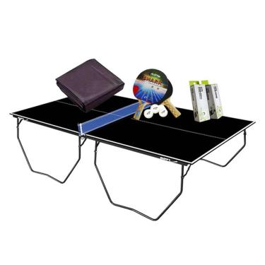 Imagem de MESA PING PONG COR PRETA  MDP 15mm 1087 KLOPF + KIT 5055 + 6 Bolinhas + Capa Slim