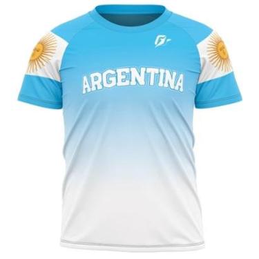 Imagem de Camiseta Filtro UV Infantil Argentina Bandeira OverFame Azul Claro-Masculino