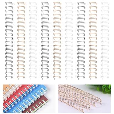 Imagem de MANOPAWS 30 peças de fio de encadernação de metal duplo espiral dupla bobina de anel de encadernação, 23 furos, fio de máquina de encadernação de 2:1 passo para professor e aluno, caderno de