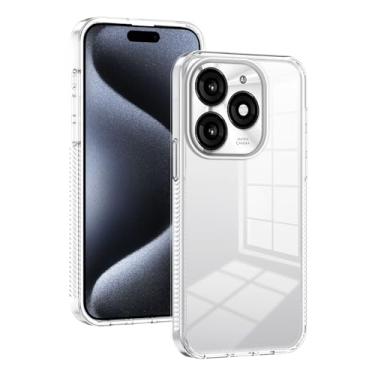 Imagem de Kukoufey Capa compatível com itel A70, compatível com itel A70 A665L acrílico rígido transparente pc placa traseira rígida à prova de choque capa protetora branca