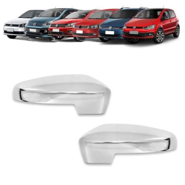 Imagem de Kit Aplique CrPar Aplique Cromado para Capa de Retrovisor Polo 2012-2014 Golf 2012 2013 Gol 2008-2021 Saveiro 2007-2021 Fox 2010-2021 Spacefox 2011-2021 Voyage 2013-2021 UP! 2014-2021