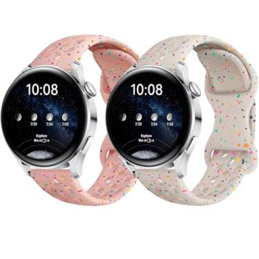 Imagem de Minggo Pulseira esportiva compatível com Samsung Galaxy Watch 7 6 5 4 de 40 mm e 44 mm/Galaxy Watch 5 Pro de 45 mm/Watch 3 de 41 mm/Galaxy Watch Active 2, pacote com 2 pulseiras de silicone macio de
