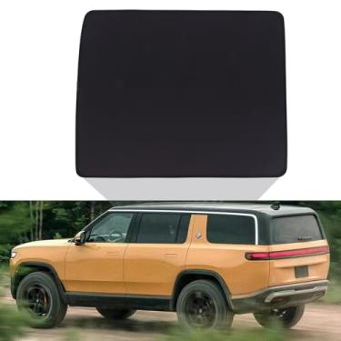 Imagem de MRIKOL Protetor solar de teto de vidro para Rivian R1S 2022-2024, teto solar de teto de vidro frontal com isolamento térmico UV reflexivo proteção solar de janela de teto protetor solar dobrável