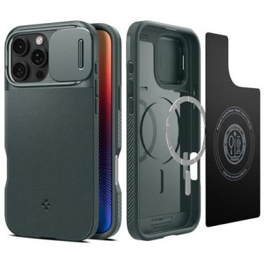 Imagem de Capa Spigen para iPhone 16 Pro, Optik Armor [MagFit] compatível com MagSafe - Verde Abismo