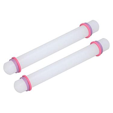 Imagem de Rolo de Plástico de 2 Peças, Superfície Antiaderente, Material Seguro, Alça Resistente, Tamanho Pequeno para Amplas Aplicações Em Cozimento